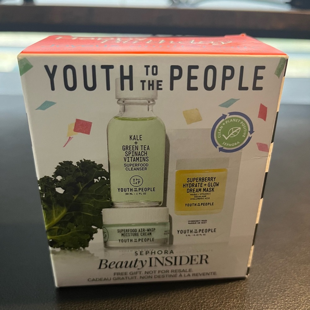 Youth To The People Skincare Trio - Cleanser, Moisturizer and Mask.